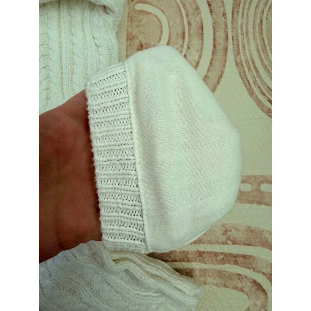 Baby Gap Cream White Cable Knit One Piece Romper 3-6 Months Cotton Bodysuit